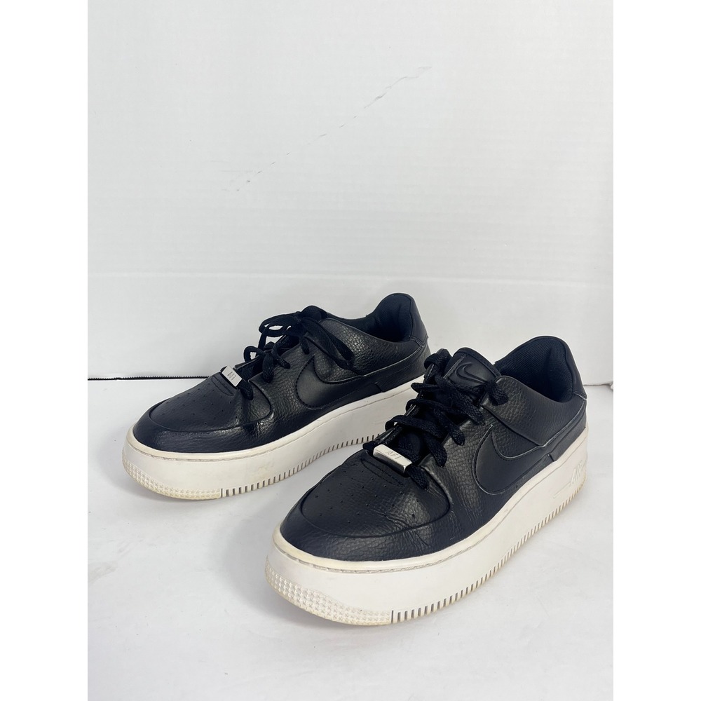 Nike Air Force 1 Low Black White AF1 Men's Size 9 Leather Sneakers Shoes